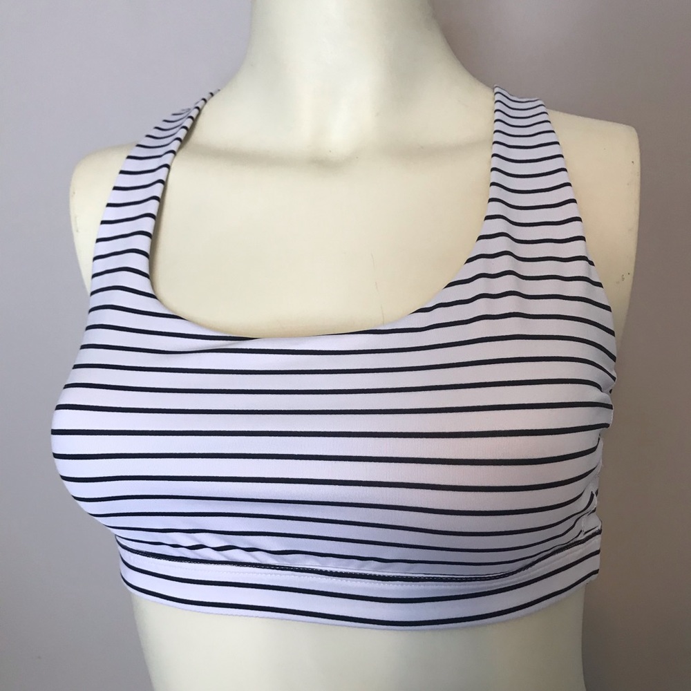 VS Sports Bra Black/White Stripes Size S    #056